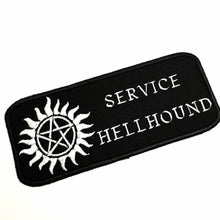 Load image into Gallery viewer, Patch Service Hellhound - Service dog patch for dog gear -  Supernatural theme patch with anti-possession symbol