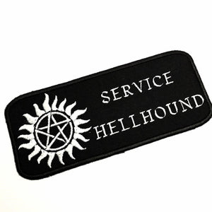 Patch Service Hellhound - Service dog patch for dog gear -  Supernatural theme patch with anti-possession symbol